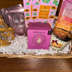Spa Gift Basket with Skincare and Candle